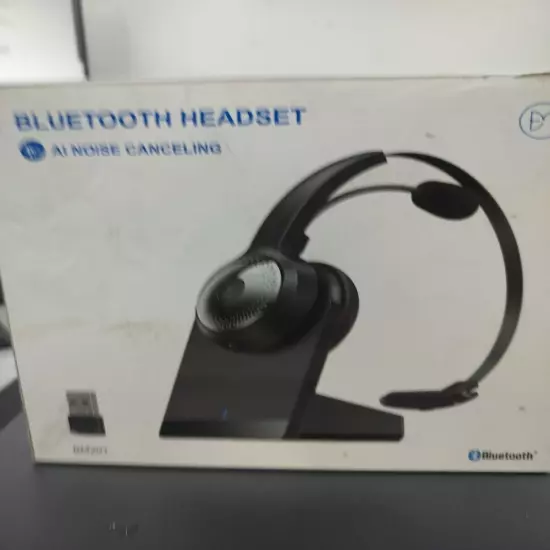 BRAMMAR BM201 Black Bluetooth AI Noise Cancelling Headphones For Office New