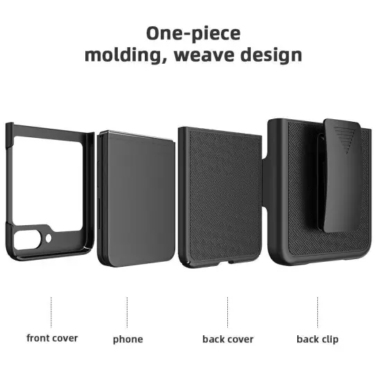 For Motorola Razr+/Razr Plus Swivel Locking Rubberized Holster Shell Case Combo