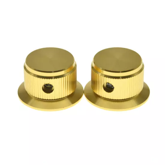 2-Pack Set Screw Metal Pot Knobs Top Hat Bell Knobs for Strat/Les Paul/SG Guitar