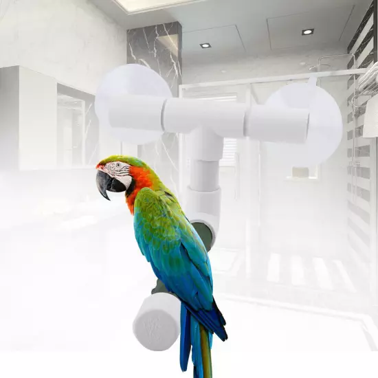 Bird Perches Parrot Budgie Foldable Suction Cup Window Shower Bath Wall Paw