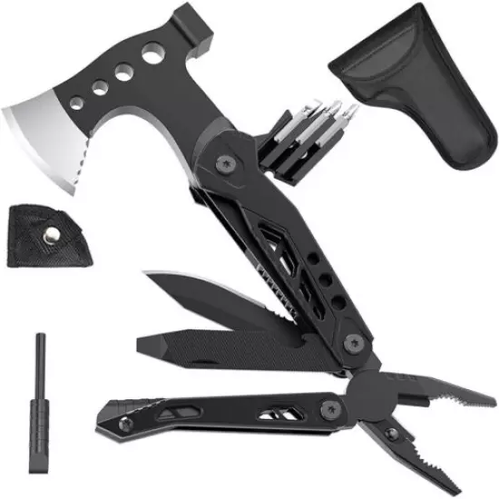 15-in-1 Axe Hiking Multitool Survival Kit for Fishing Hunting Hiking Camping Axe