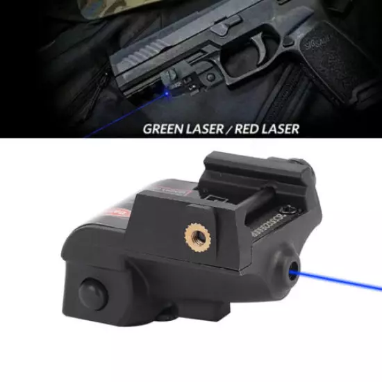 USB Gun Low Profile Rechargeable Pistol Blue Laser Sight, Handgun, Rifle Rail