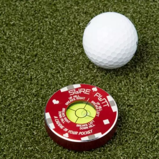 Sure Putt Pro Golf Putting Aid - Poker Chip - Read Greens & Lower Your Scores!