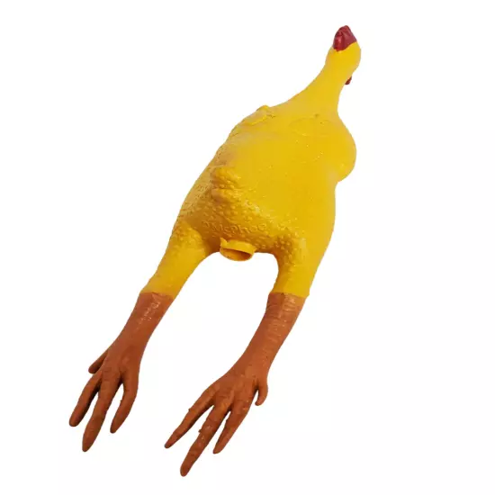 Deluxe Rubber Chicken Vinyl Yellow Prop 21" Funny Accessory Squeak Gag Gifts