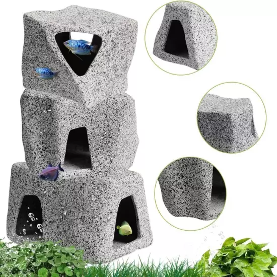 Aquarium Stone Hideaway Decoration Ceramic Tank Decoration Stone Rock Hideout