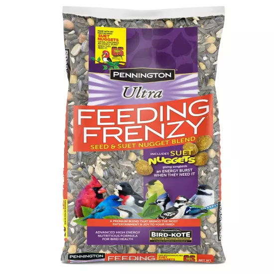 Pennington Ultra Feeding Frenzy Blend Dry Wild Bird Feed and Seed, 10 lb. Bag