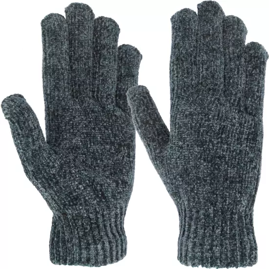 Women's Soft and Stretchy Chenille Basic Winter Magic Gloves