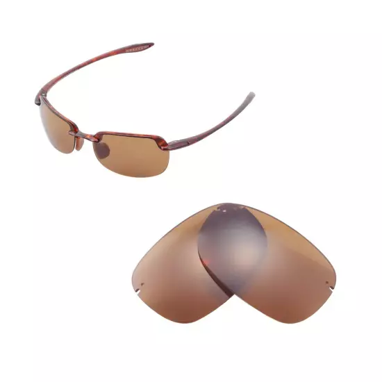 Walleva Brown Polarized Replacement Lenses For Maui Jim Sandy Beach