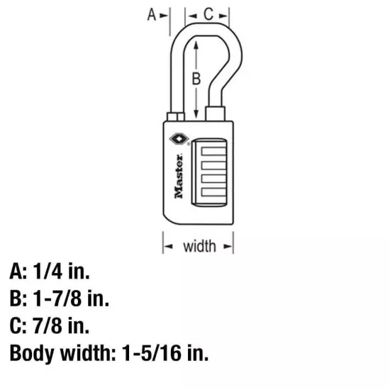 TSA Approved Combination Luggage Lock, Resettable, Extended Shackle