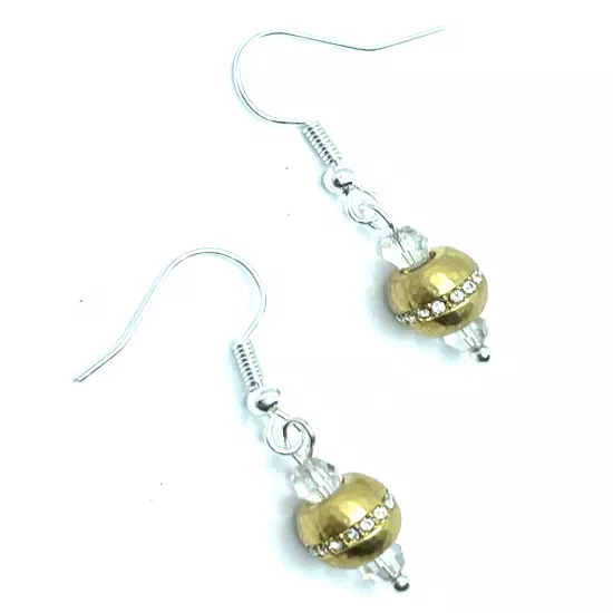 Brighton Antalya Gold Beads Contempo Chic Crystals Versatile Custom Earrings