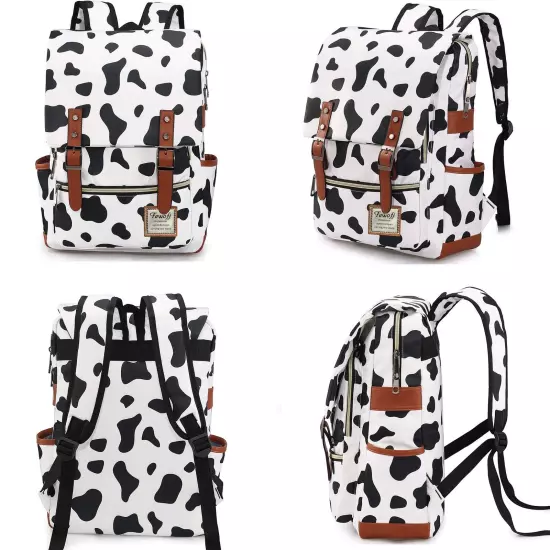 Cow Print School Backpack for Girls 156 Laptop Backpacks College School Bag