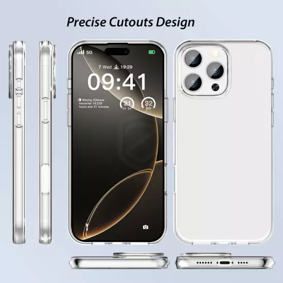 iPhone 16 Pro Max Plus CasePremium Slim Soft Crystal Clear Shockproof For Apple