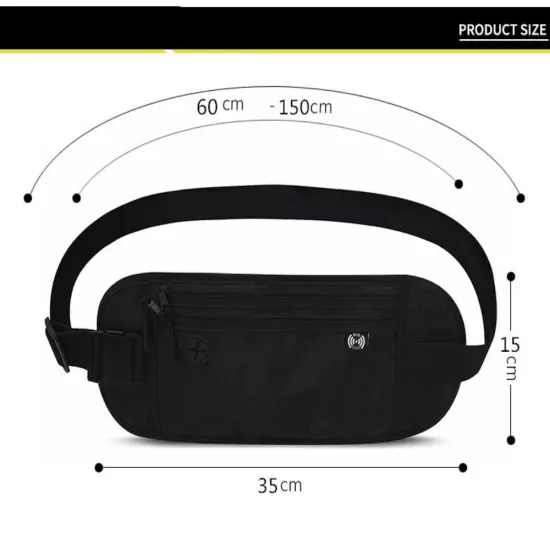 Invisible Travel Waist Pouch for Passport Money Belt Bag Hidden Security Wallet