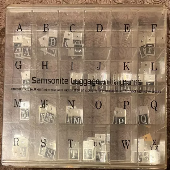 Pick One (Sold Individually) Samsonite Luggage Vintage Initialgrams Letters Tags