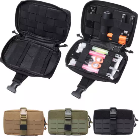 Military Tactical Molle Storage Bags Flashlight Gadgets Waist Belt Pack Hiking