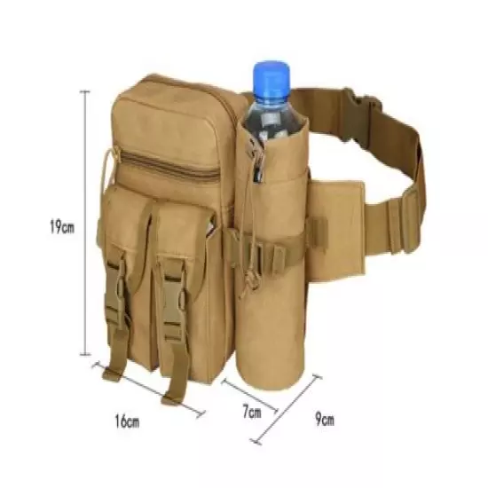 Tactical Waist Pack Military Bags Water Bottle Storage Carrier Pouch Bag Hiking