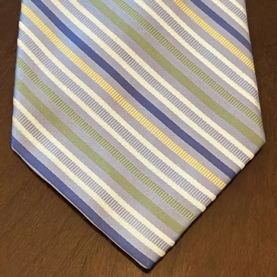 Croft & Barrow Blue Green Gold Repp 100% Silk Men’s Neck Tie Made In China