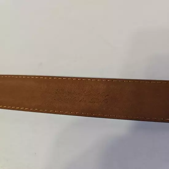 Brooks Brothers Mens Smooth Brown Belt Gold Color Buckle Size 42 Leather 