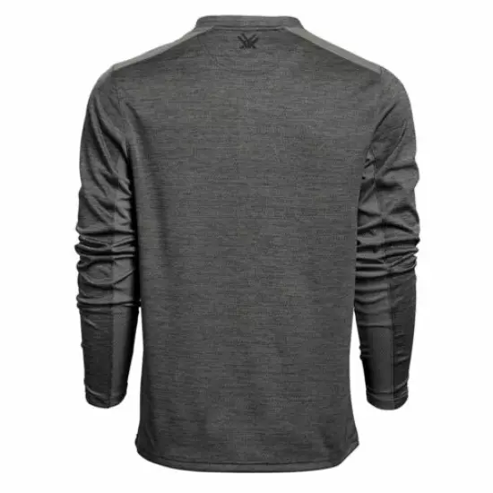 VORTEX Men's Northern Heights Henley Grey Heather LS Shirt (220-19-GHT)