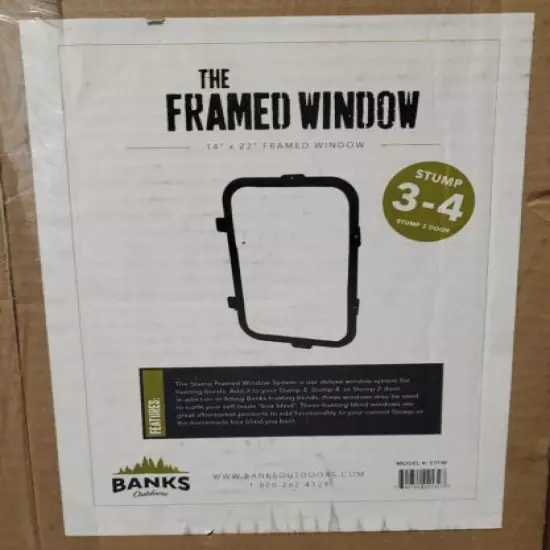 BANKS OUTDOORS STUMP 2,3-4 14"X 22" FRAMED WINDOW MODEL# STFW HOMEMADE BOX-BLIND