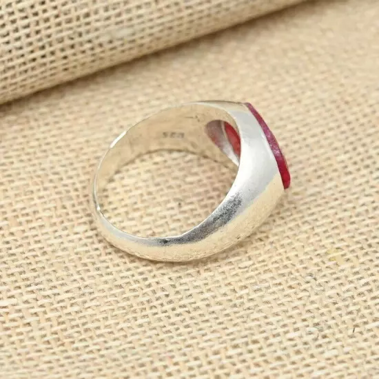 Red Onyx Men's Ring 925 Sterling Silver Statement Beautiful Ring All Size B1