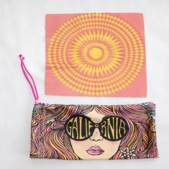 Benefit GALifornia Retro 70's Promotional Sunglasses Cloth Cleaner Soft Pouch-BR