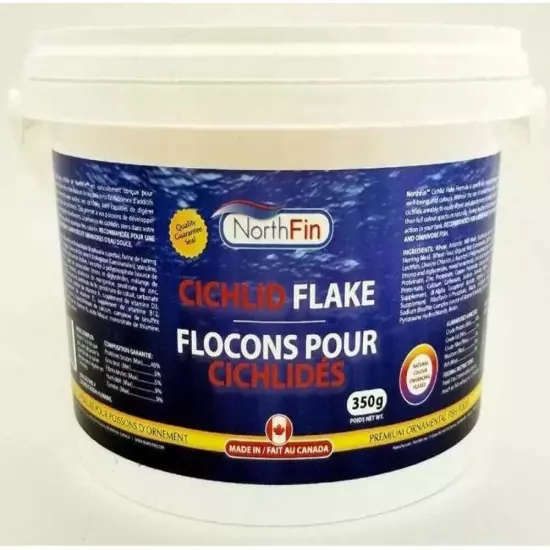 NorthFin Cichlid Flake Formula 350g Cichlid Flakes Bucket Premium Fish Food