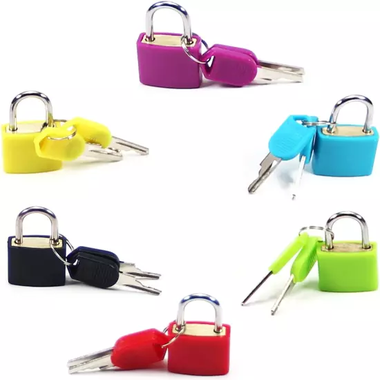 6PCS Suitcase Locks, Multicolor Luggage Padlocks Set, Lock with Keys, Small Lugg