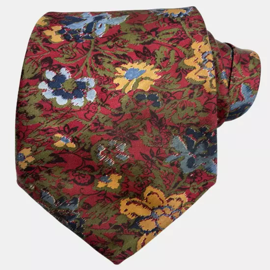 Ketch Red Floral Paisley Art Print Necktie Tie 3.5" x 58"