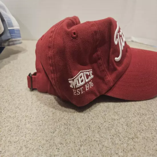 Titleist Golf Adjustable Hat Cap Red w/ White Lettering MBCI Est. 1976 