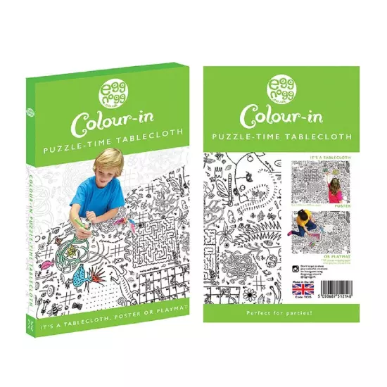 EggNogg Colour In Giant Poster / Tablecloth ~ Childrens Party Unicorns Dinosaurs