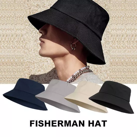 Unisex Fisherman Hat Bucket Hat for Big Large Head Travel Oversize Cap Men Women