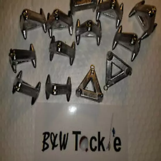 6 oz Triangle Snag Claw Surf Fishing Lead Weights - 12 Sinkers - Free Shipping