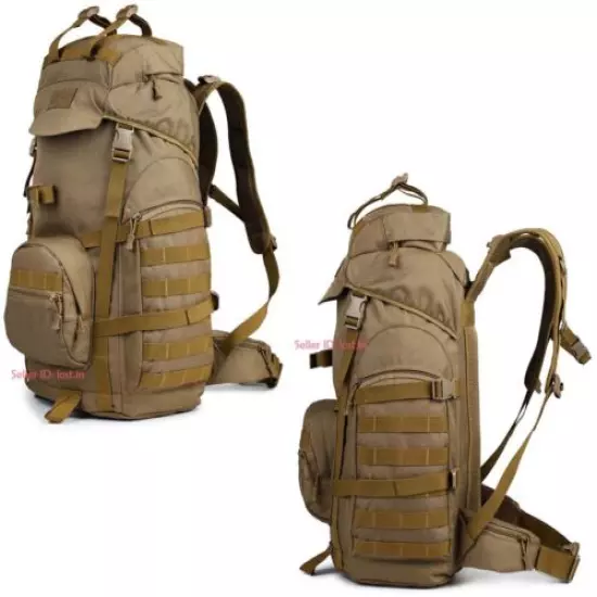 70L Molle Outdoor Military Tactical Backpack Travel Camping Trekking Rucksack