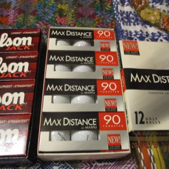 24 WILSON & MAX BRAND NEW GOLF BALLS W/ORIG PACKAGES GREAT PRICE MINT