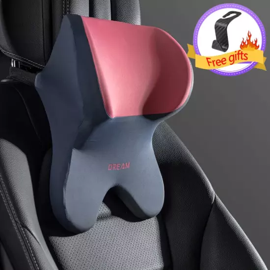 Car Headrest Waist Pillow Seat Support Neck Rest Back Lumbar Cushion Accessorrie