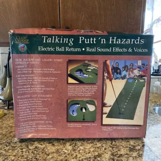 Club Champ Golf Putt'n Hazard Putting Green with Electric Ball Return *Tested*