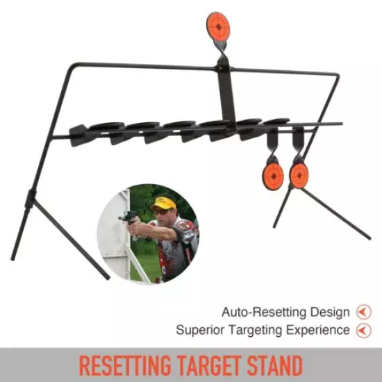 Reset Targets Stand w 9 1.7” Targets for Shooting w Airsoft Guns Pistols Auto!