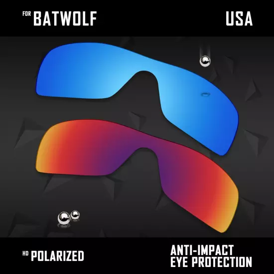 Anti Scratch Polarized Replacement Lenses for-Oakley Batwolf OO9101 Options