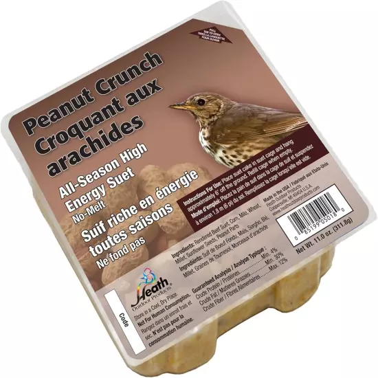 Heath Outdoor Products DD-18 Peanut Crunch Suet Cake, 12-Pack