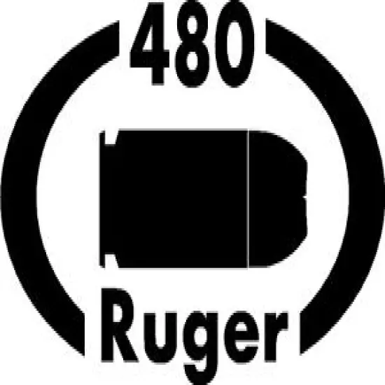 480 RUGER gun pistol Ammunition Bullet exterior oval decal sticker car or wall 