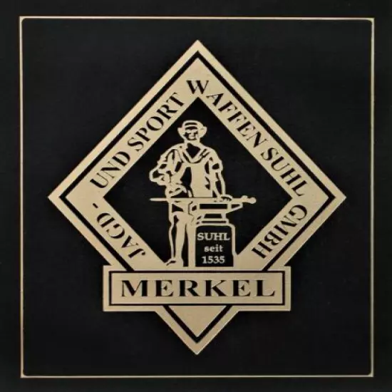 GUN RIFLE DRILLING PRESENTATION CUSTOM DISPLAY CASE BOX TRADE LABEL for MERKEL