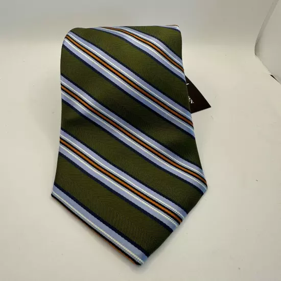 NEW Black Brown 1826 Green Blue Orange Stripes Silk Necktie