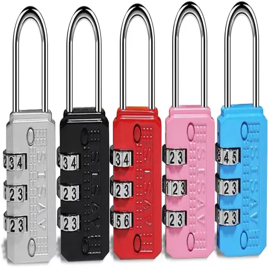 3-Digit Combination Lock – Pink Gym, Outdoor Padlock for School Lockers & Tool