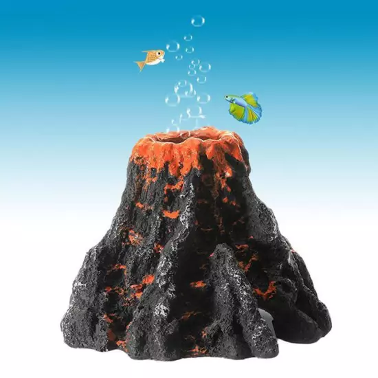 Fish Tank Oxygen Mini Artificial Resin Simulated Volcano Or Landscape D1P2 V3Y6