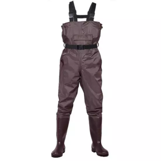 US 14 Size Hunting Fishing Chest Wader Waterproof Nynon Rubber Boot Foot 2-Ply