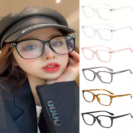 Fake Square Frame Clear Lens Geek Glasses UV Protection Nerd Unisex Fashion US ღ