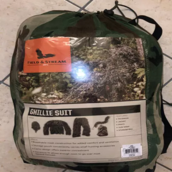 New Ghillie Suit - Field & Stream XL-2 XL (Facemask, Jacket, Pants, Gun Wrap)