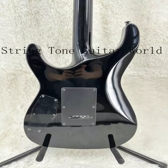 Nlack ST Custom Solid Electric Guitar Basswodd Body Black Fretboard Floyd Rose