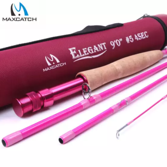 Maxcatch 2wt/5wt Women's Elegant Pink Fly Fishing Rod Medium-Fast with Rod Tube